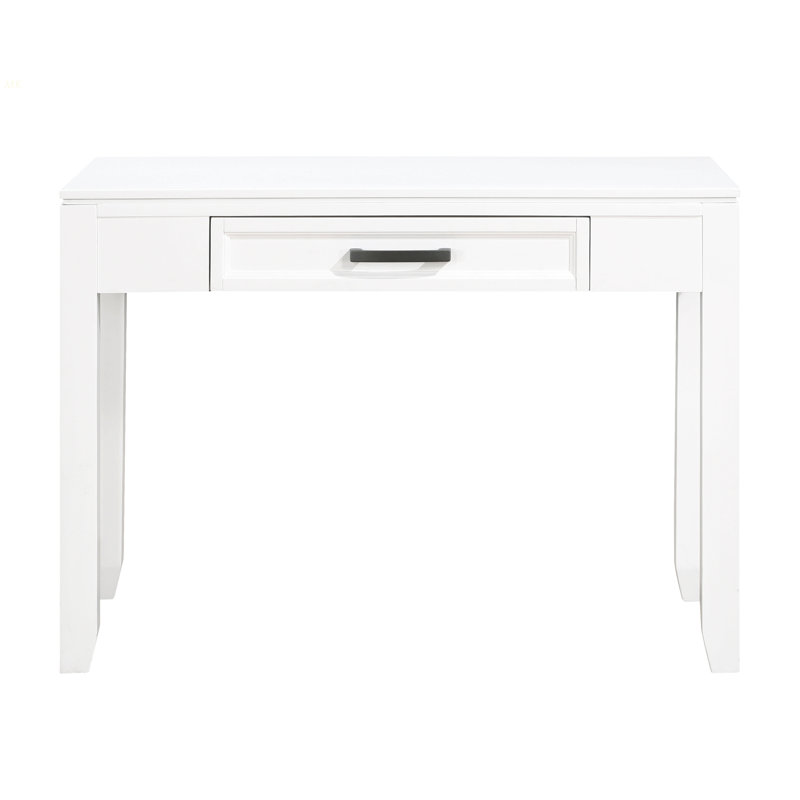 Bureau d'écriture blanc avec tiroir, Blanc
