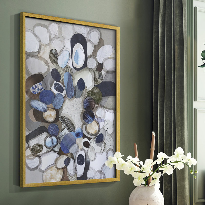 «Santa Cruz Beach Stones», reproduction encadrée - bois massif, H 10 po x l 8 po x P 0,75 po