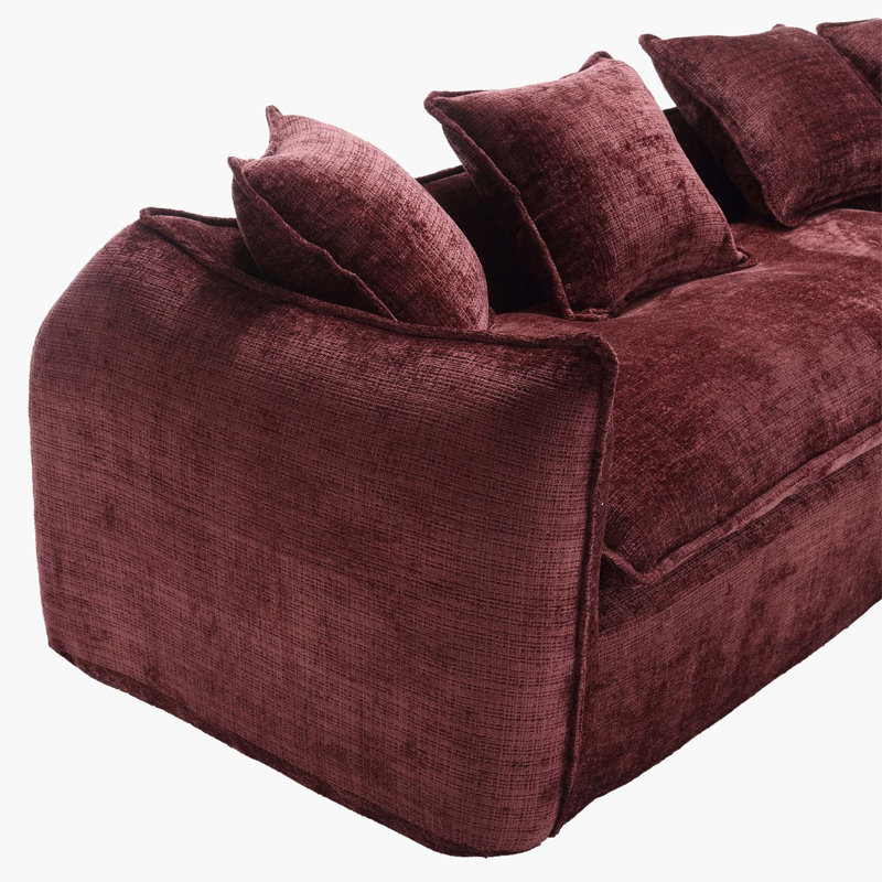 Modular U-Shaped Sectional Sofa with Pillows for 5