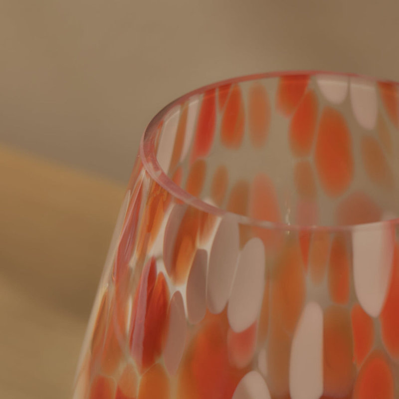 17cm Glass Vase - Paprika Confetti, 17" H x 17" W x 17" D