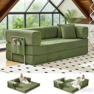 Sofa bed, vacuum compression folding dual-use, removable and washable fabric sofa bed, living room module, sleeping or lying straight sofa