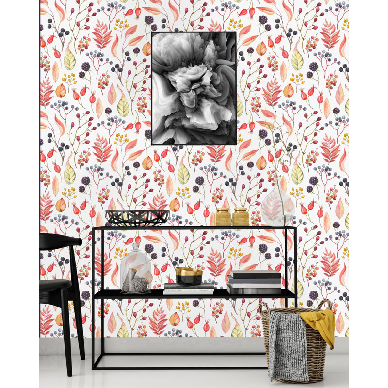 Panneau de papier peint Rollin Wild Leaves, L 100 po x l 25 po