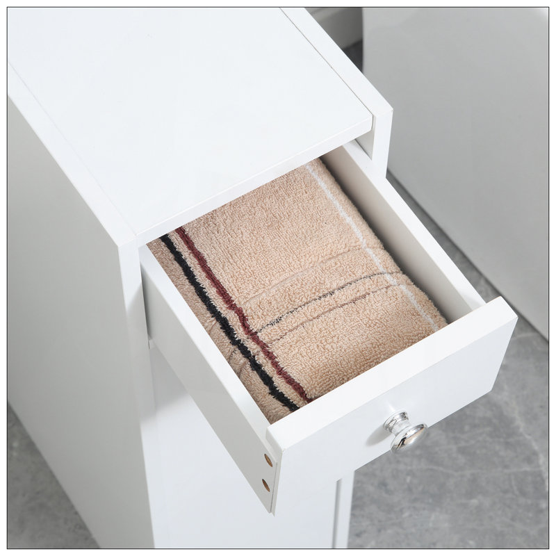 Armoire de rangement autoportante étroite compacte, organisateur de salle de bain, porte-papier hygiénique avec tiroirs