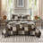 3 Piece Reversible Printed Quilt Set Black/Brown Full/Queen