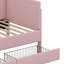 Structure de lit simple en velours côtelé avec 2 tiroirs de rangement-995973907