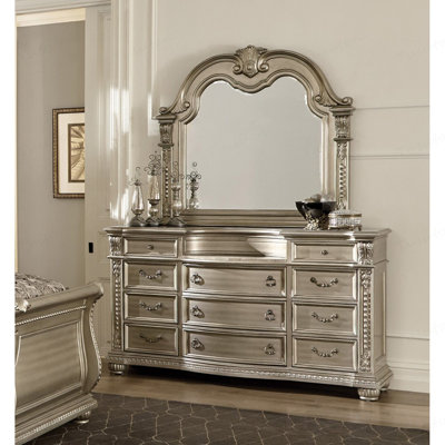 Commode de luxe argentée à 11 tiroirs avec mobilier européen