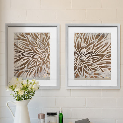 " Barnwood Bloom I-Framed 2 Piece Set - Black " 2 - Pieces