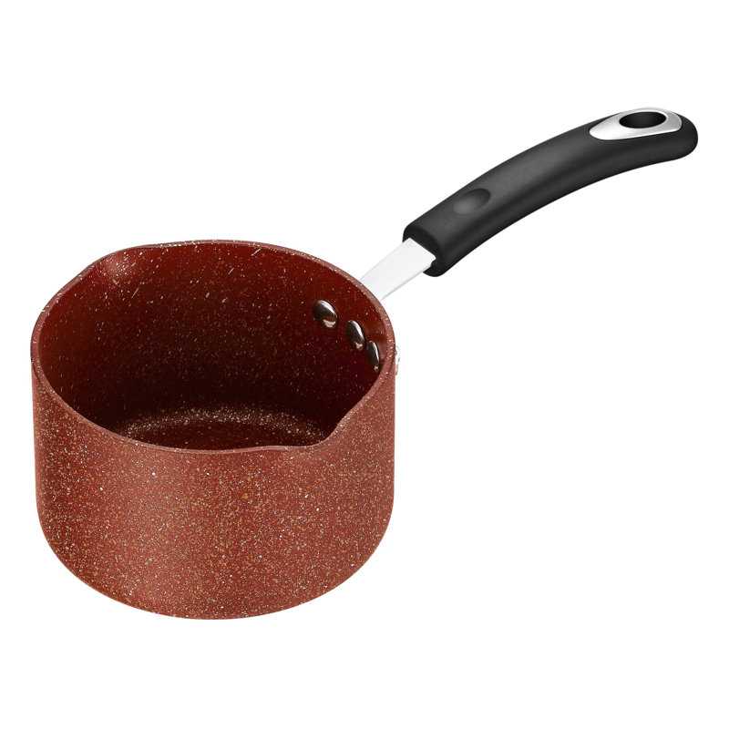 Casserole antiadhésive de 5,3 pte avec couvercle Ozeri Stone Earth All-In-One APEO & PFOA, 1,5 L (1,6 pte), Rouge