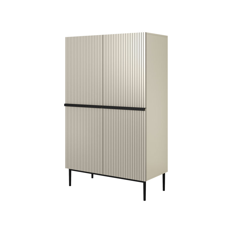 Alessja 2 Door Manufactured Wood Wardrobe, Cream/Black