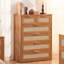 Ensemble de 2 commodes en rotin, style bohème, en bois, commode 6 tiroirs de 122 cm et commode 6 tiroirs de 107 cm, mobilier de chambre-1227925982