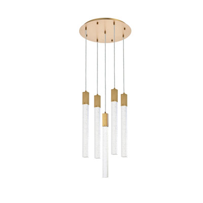 Luminaire suspendu rectangulaire à 5 lumières Aliha