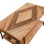 CONSDAN Solid Fir Wood Coffee Table, 2-Tier Industrial Farmhouse Table, 44" Rectangular Table