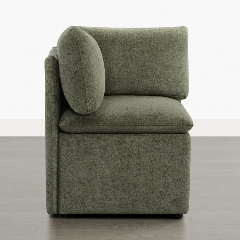 Fauteuil de coin rembourré avec rangement, Green