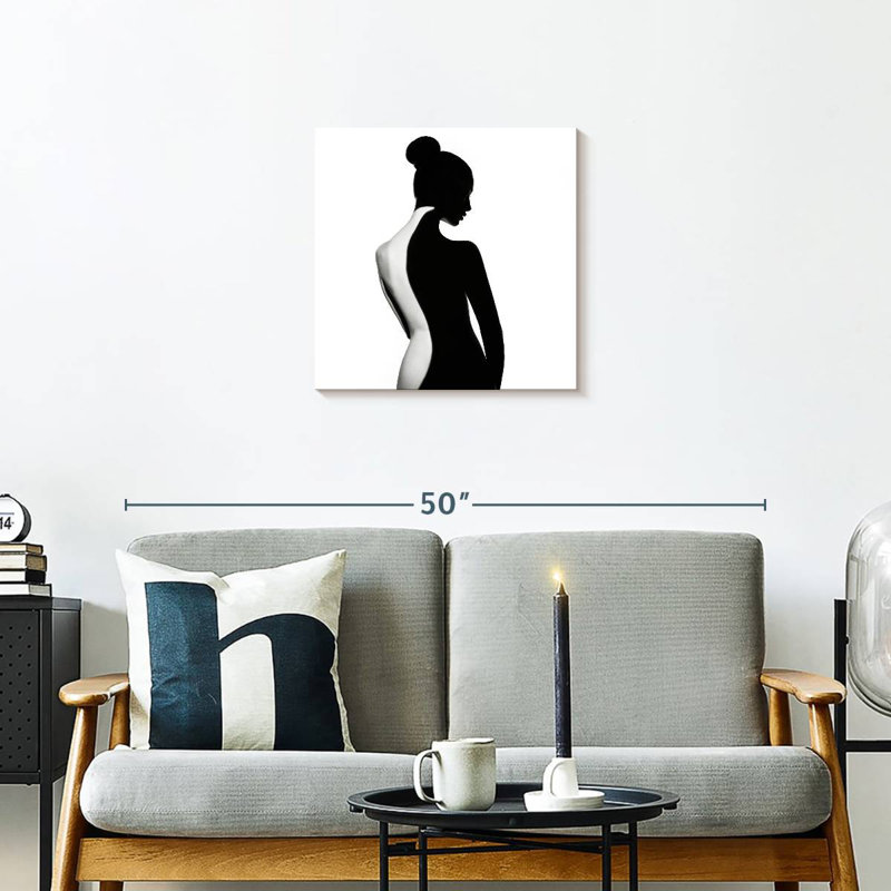 Silhouette créative de femme, H 20 po x l 20 po