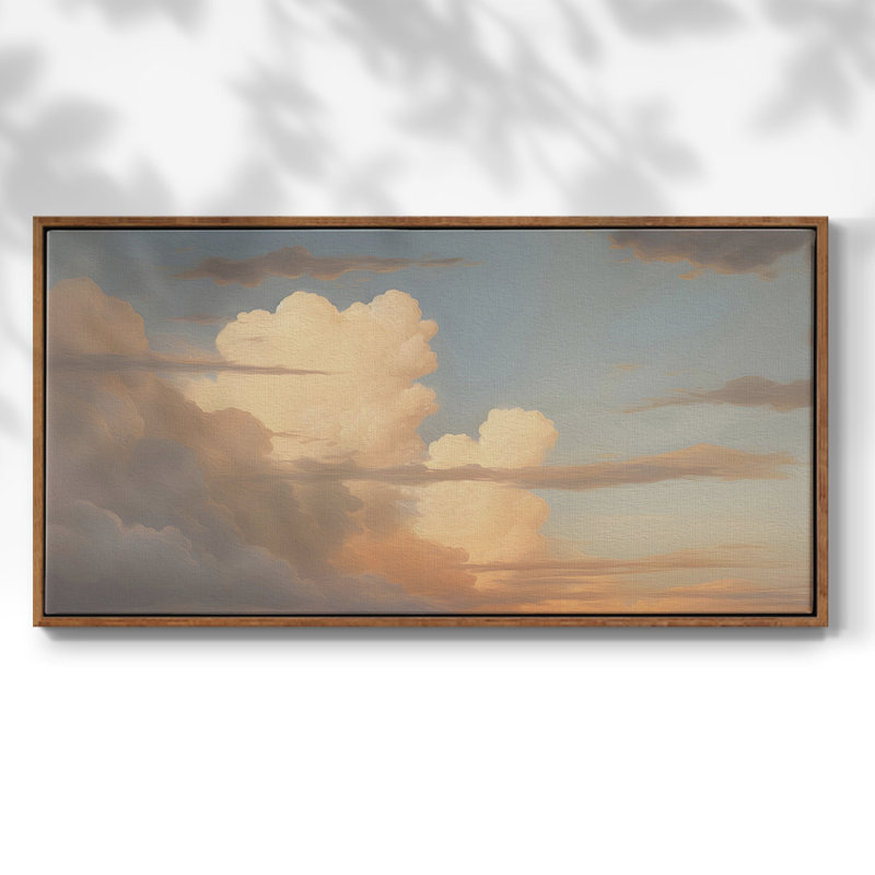 Série paysage - Mviii - Toile tendue avec châssis encadré - Prêt à être accroché, H 17 po x l 33 po, Noyer