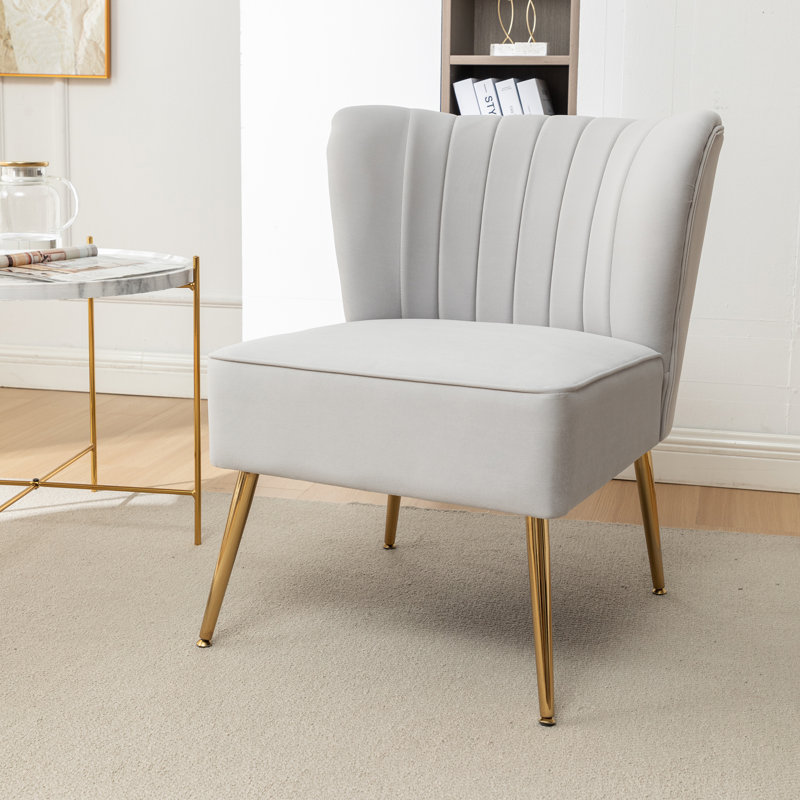Kyshawna Upholstered Side Chair, Gray Velvet