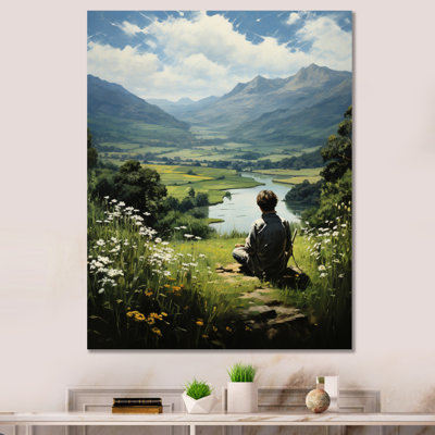 «Green Grey Yoga Amidst Nature I», reproduction sur toile