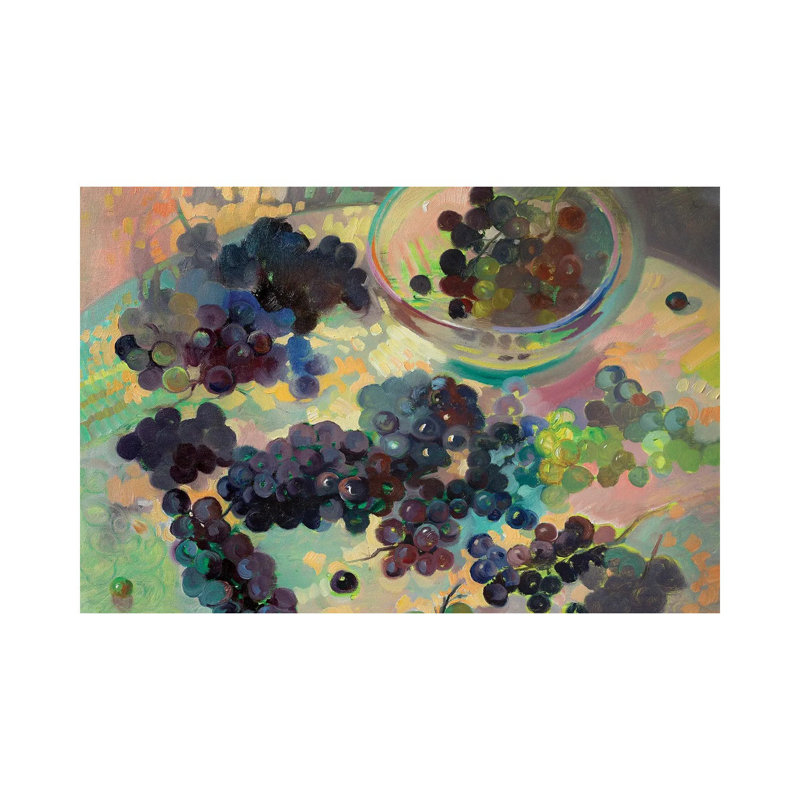 Grapes by Katharina Valeeva - Wrapped Canvas Painting, 20.32 cm H x 30.48 cm W