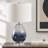 24.25" Modern Ombre Glass Table Lamp with Crystal Base & White Drum Shade, Contemporary Nightstand Bedside Lamp-83836244