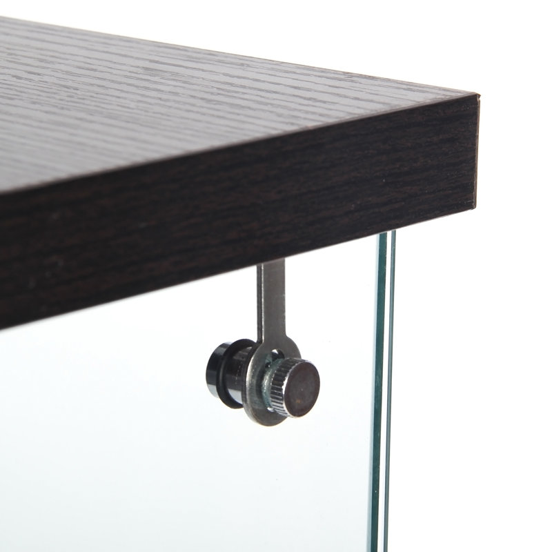 Vitrine en verre avec 4 tablettes et porte, Black