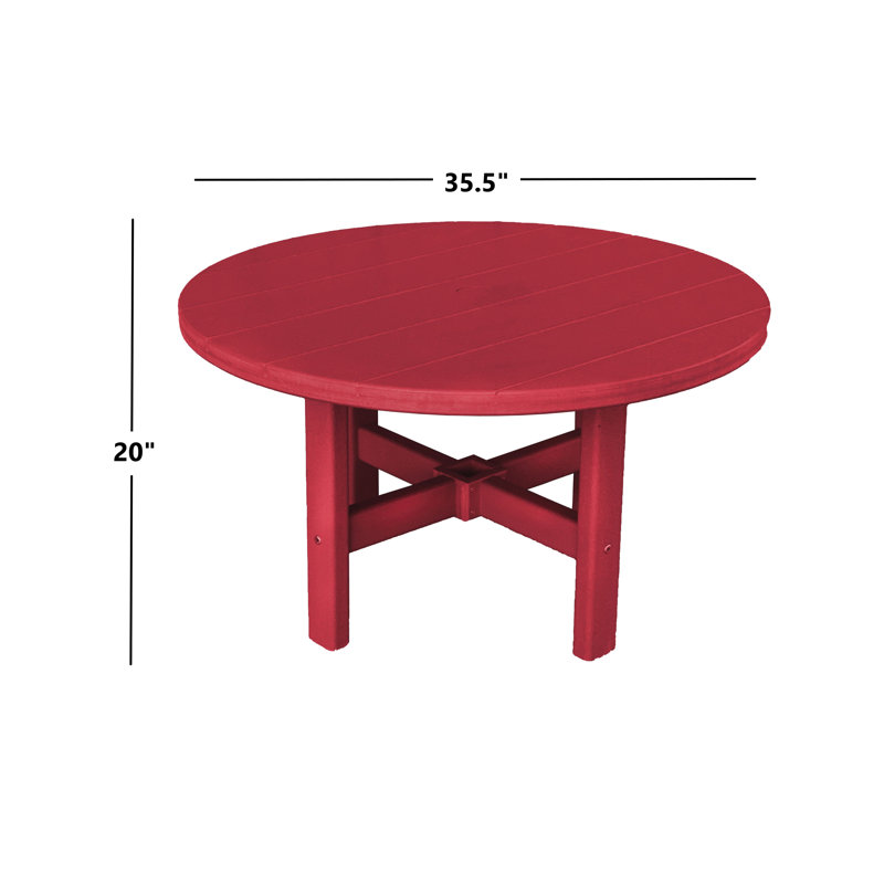 Table basse ronde d'extérieur 35,5 po Glodine, Blanc