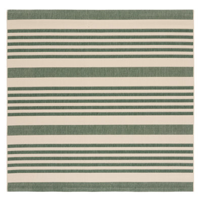 Aiken Indoor/Outdoor Beige/Green Striped Rug