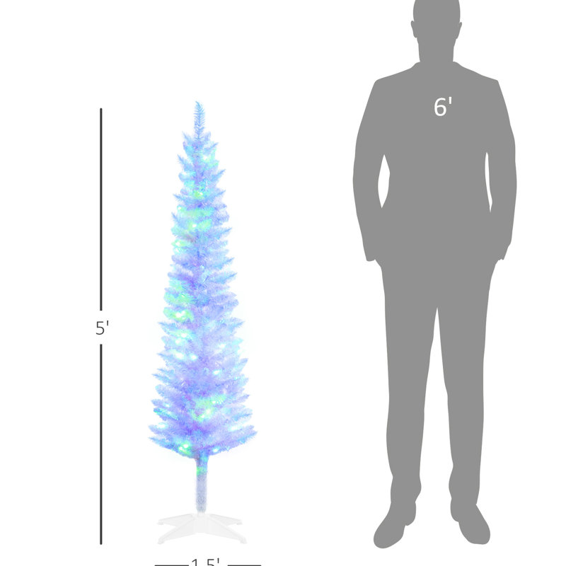 Arbre de Noël 5 pi, 250 branches, 150 lumières à DEL, blanc, antidéflagrant, assemblage pratique