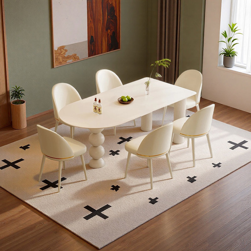 Table de salle à manger Exquise, H 29,52 po x l 70,86 po x P 35,43 po, 7 pièces : table, 6 chaises
