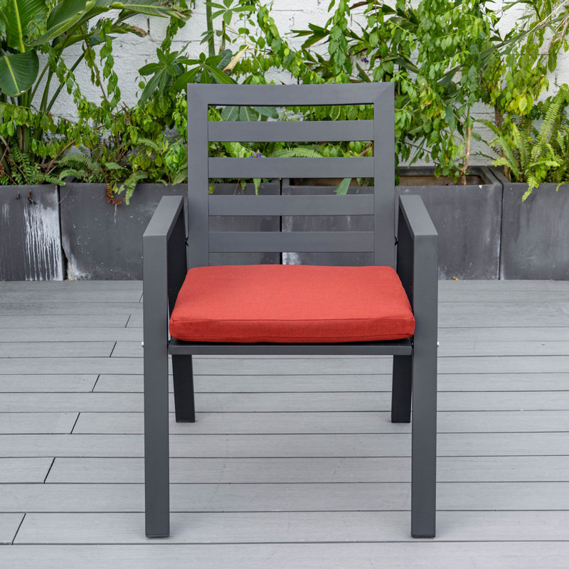 Ensemble de 4 fauteuils de patio Letendre, Rouge cerise, Ensemble de 4