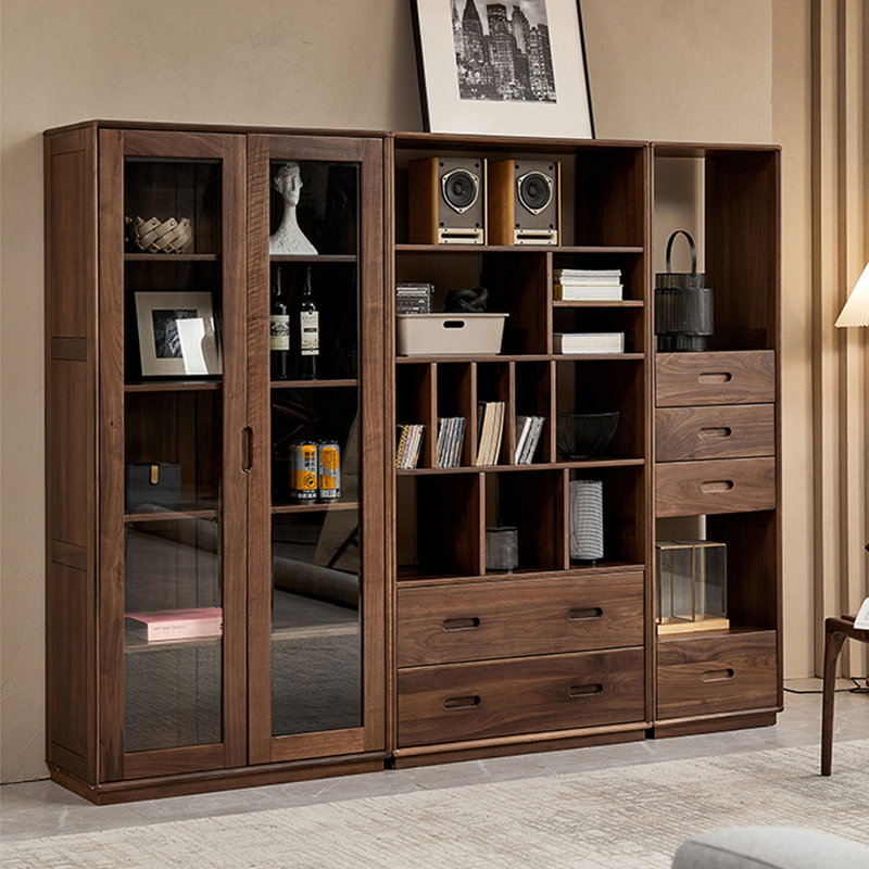 Bibliothèque en bois massif de luxe clair