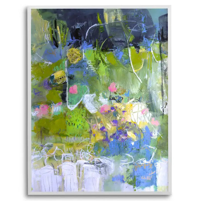 Phenom par Elizabeth Chapman - Peinture, Pas de tapis, H 34 po x l 26 po, Toile encadrée flottée blanche