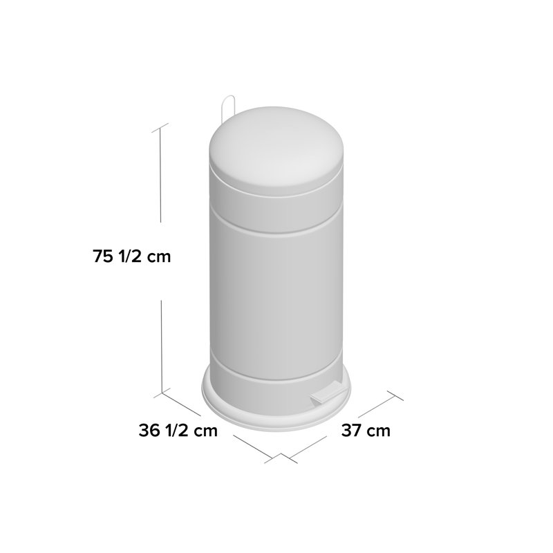 Living Nostalgia 30L Step-On Metal Bin, Cream