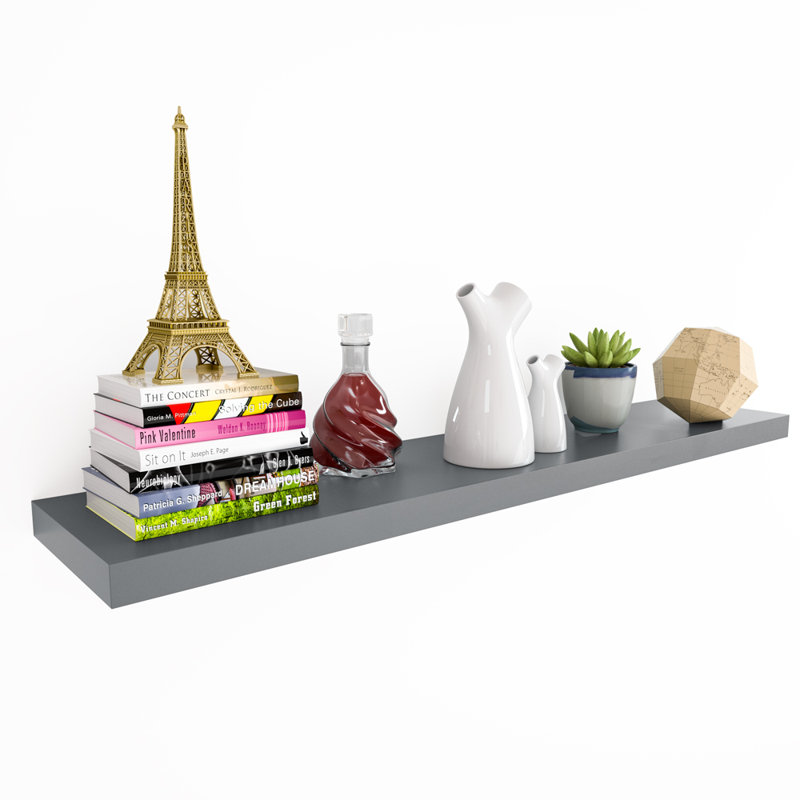 Mehta Floating Shelf, 3.8cm H x 110cm W x 23cm D, Matte Grey
