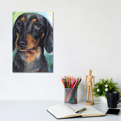 Dachshund Puppy by George Dyachenko - Wrapped Canvas Painting