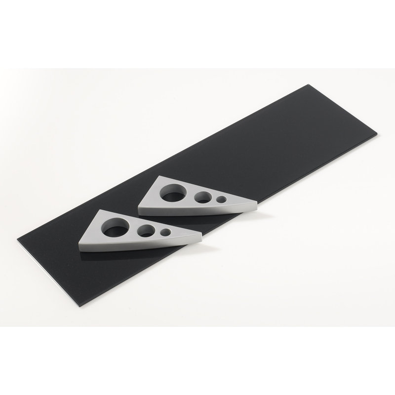 Tablette 2 pièces Chuy, H 3,34 po x l 24 po x P 7 po, Argent, Argent