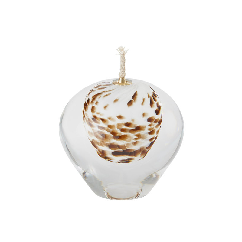 Daphne Oil Candle-Brown Spots-Sm, 4.5" H x 4.5" W x 4.5" D