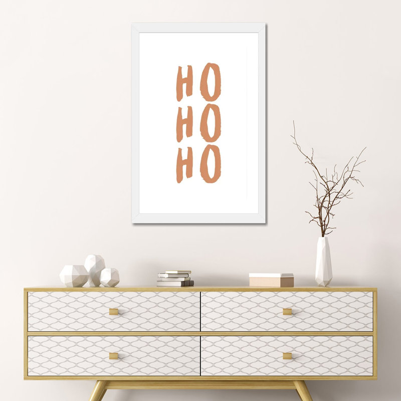 « Ho Ho Ho » par Orara studio-impression d’art textuel, Papier encadré blanc, Blanc, H 24 po x l 16 po x P 1 po