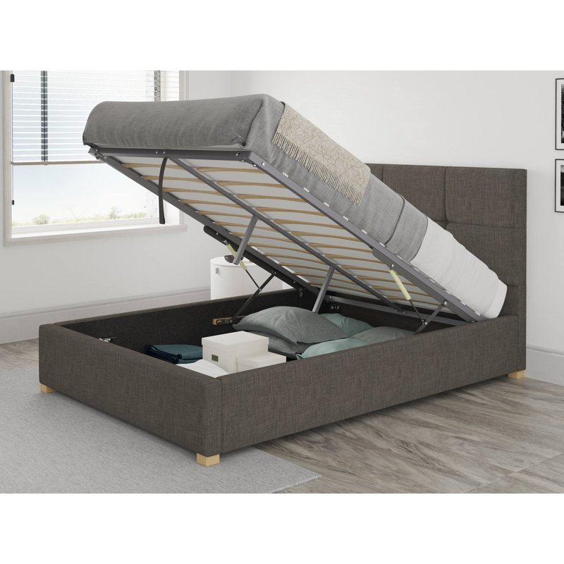 Moyers Upholstered Lift Up Storage Bed, Kingsize (5'), Slate