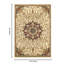 Tapis classique en polypropylène crème de 123 po de longueur avec abat-jour à motif de médaillon intemporel, poids de 34,7 lb, structure élégante