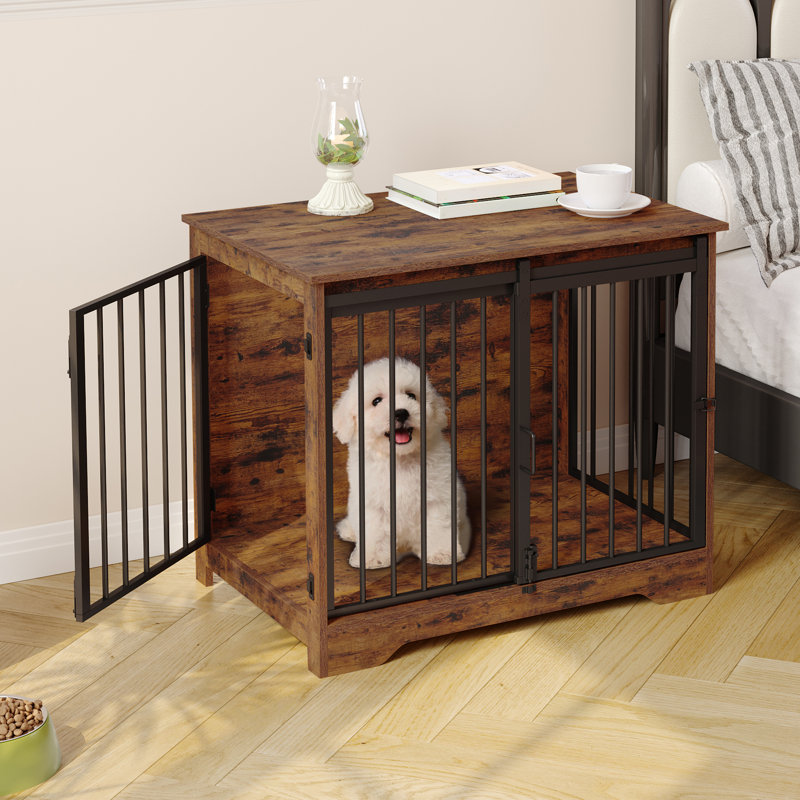 Cage pour chien Dawyne, Brun rustique, H 26,6 po x l 31,9 po x P 21,7 po