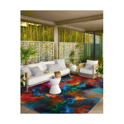 Tapis à motif pastel lavable à la machine