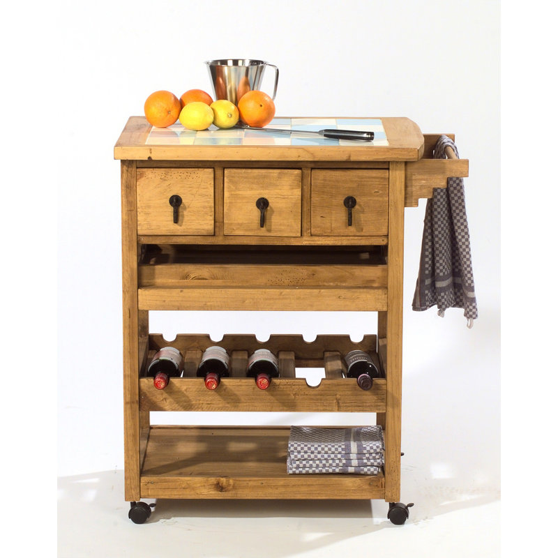 Mexico Wood Bar Cart