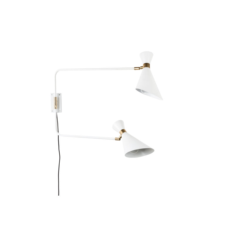 Bras pivotant à 2 lumières Shady, Blanc