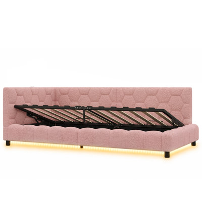 Upholstered Single (3') Boucle Ottoman Bed