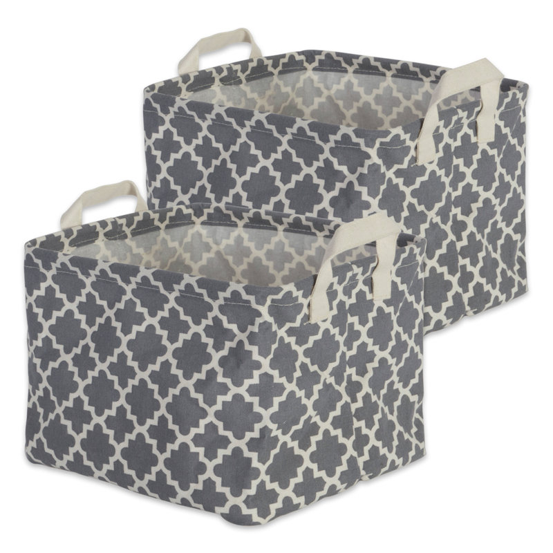 Sedgwick Fabric Laundry Hamper with Handles, Gray, Small ( 8" H x 12" W x 9" D )