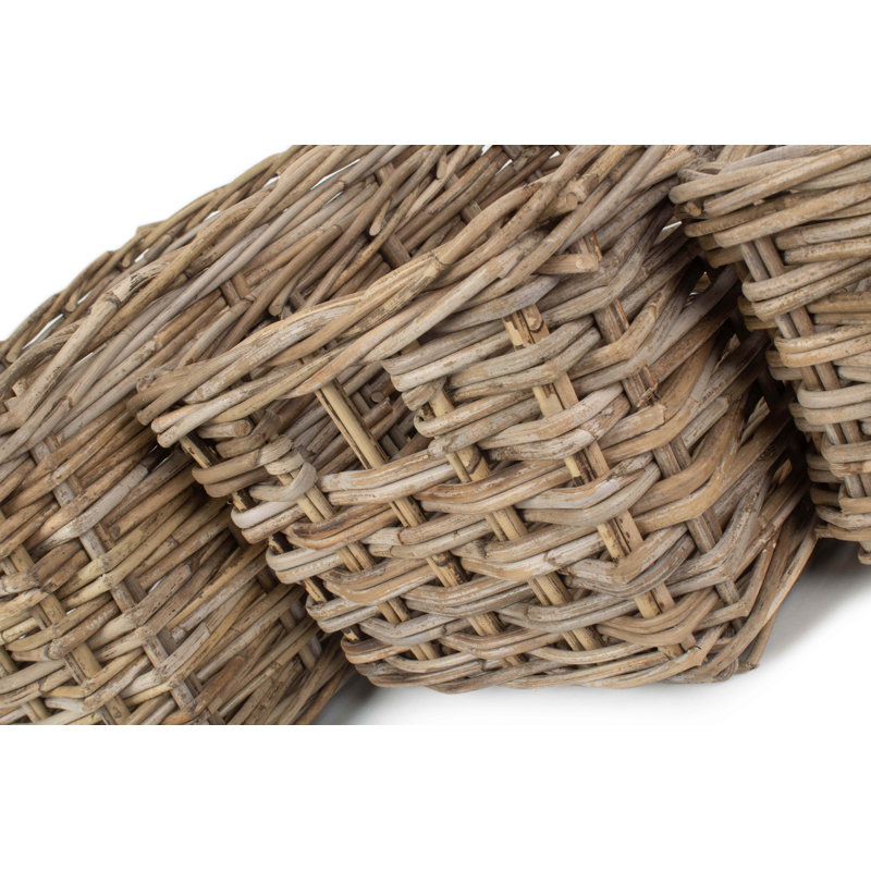Rectangular Rattan 3 Piece Storage Basket Set