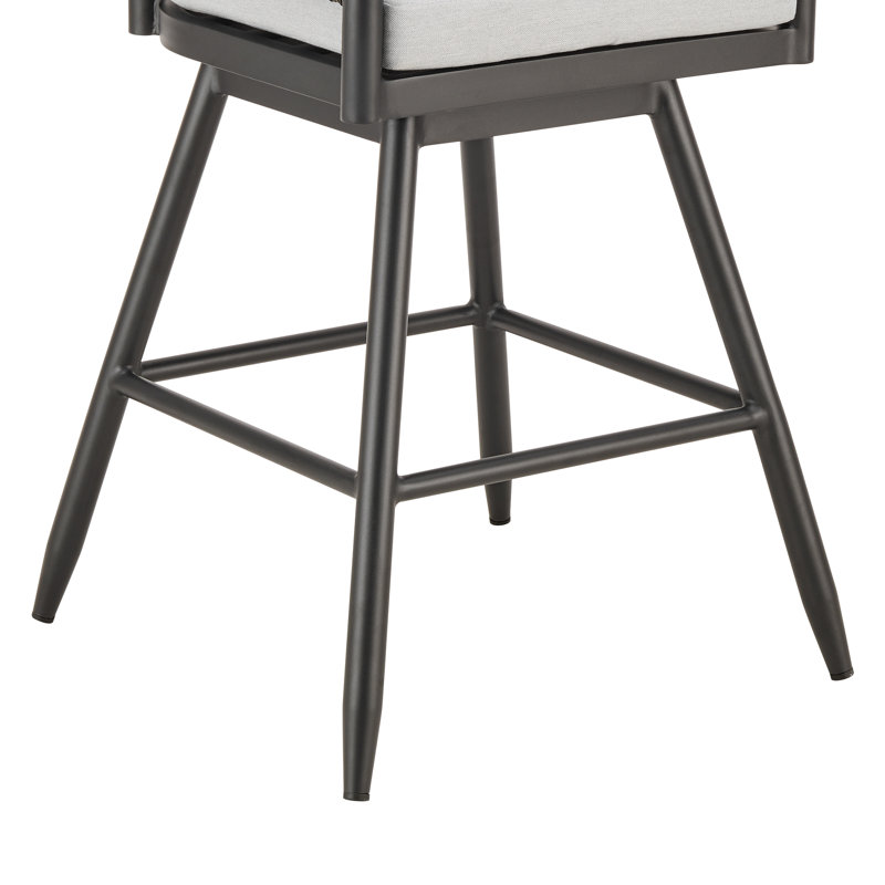 Haimes Metal Outdoor Stool with Cushion, 26"