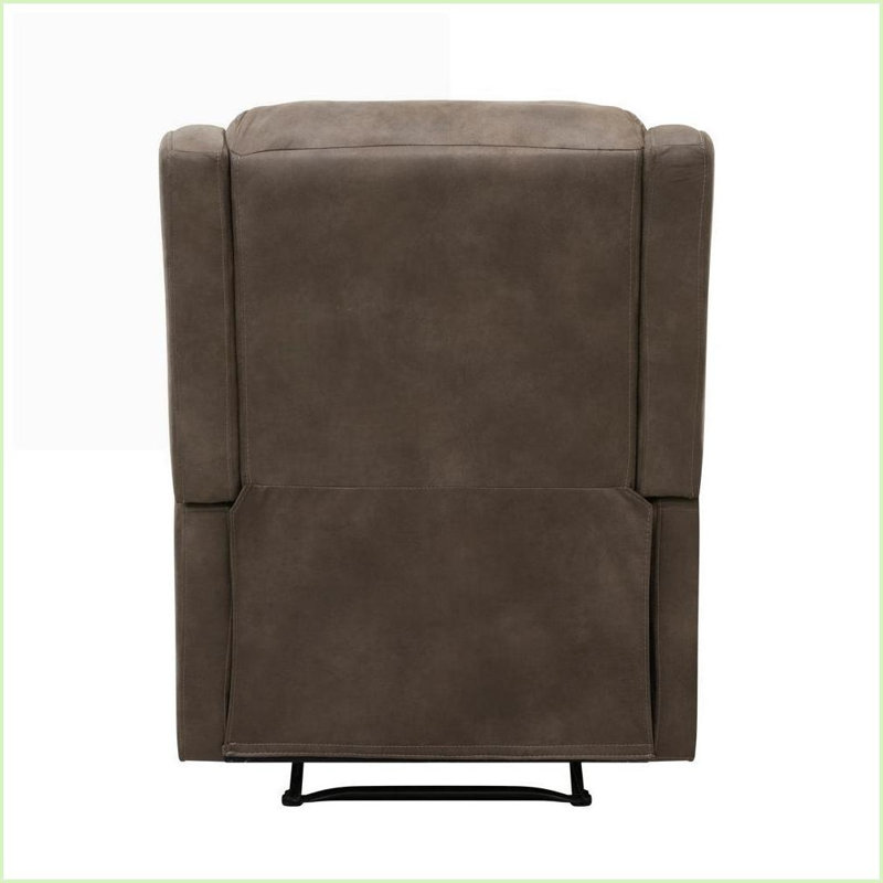 Fauteuil inclinable pour le salon, fauteuil inclinable en microfibre polie | Brun | Bois massif
