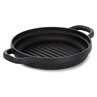 BergHOFF Neo 2pc Cast Iron Grill Set, Grill Pan & Bacon/Steak Press, Oyster