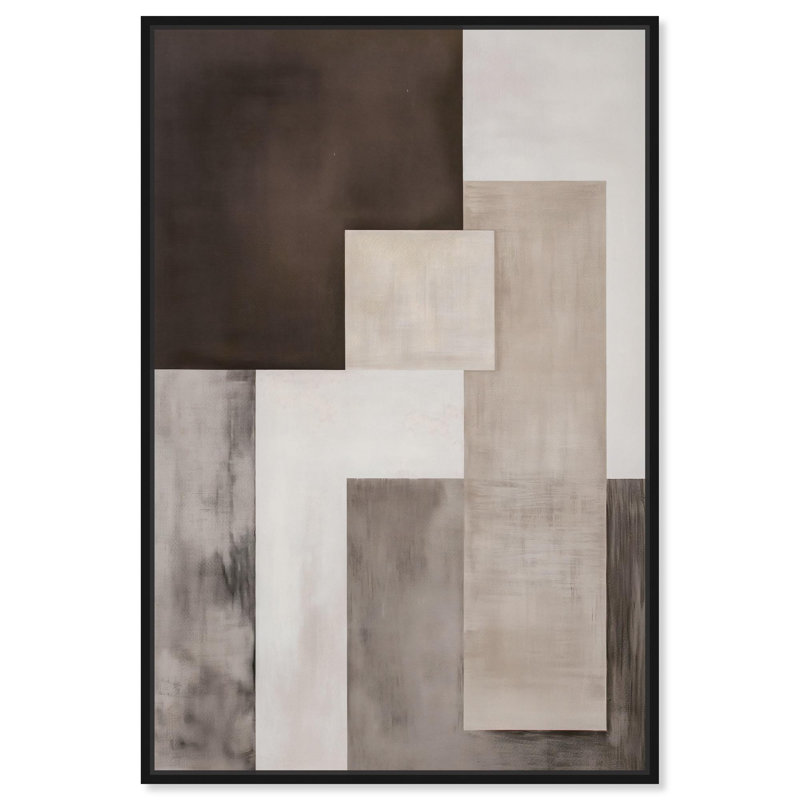 «Quiet Geometric II» par Art Remedy, Cadre noir, H 16 po x l 11 po